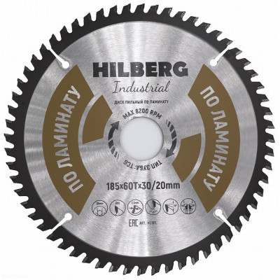 Диск пильный по ламинату Hilberg 185*30/20*2,4*60z 15гр