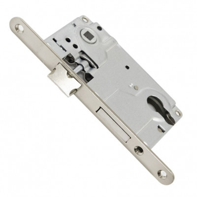Замок с ригелем под цилиндр PL 410 C SC, мат хром