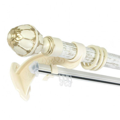 Карниз Валенсия U-шина 160см беленый дуб золото