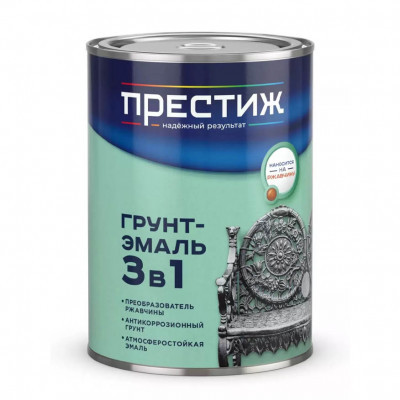 Грунт-эмаль по ржавчине Престиж белая 0.9кг