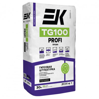 Штукатурка гипсовая машинного и ручного нанесения ЕК ТG100 30кг