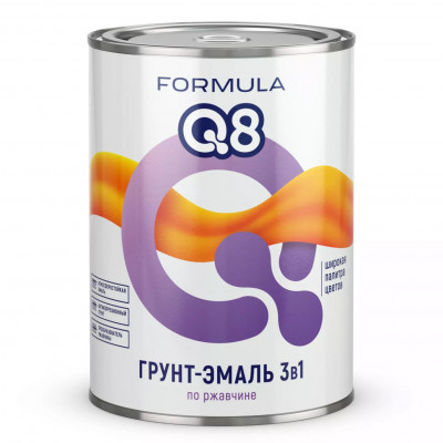 Грунт-эмаль по ржавчине FORMULA Q8 графитовый серый 0.8кг