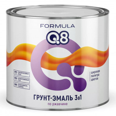 Грунт-эмаль по ржавчине FORMULA Q8 графитовый серый 1.8кг