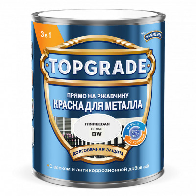 Краска для металла 3в1 Topgrade гладкая база BW 0,5л