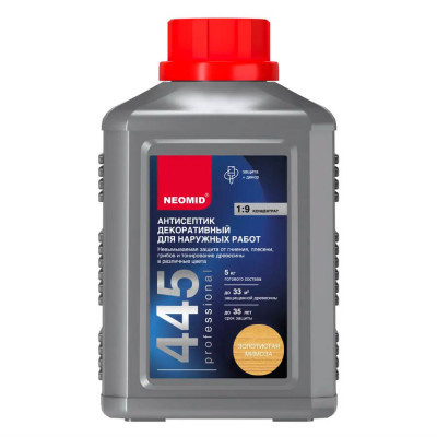 Декоративный антисептик Неомид 445 золотистая мимоза 0,5кг (концентрат 1:9)