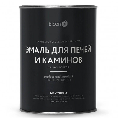 Эмаль для печей и каминов термостойкая ЭЛКОН до 1200*С черная 0.8 кг