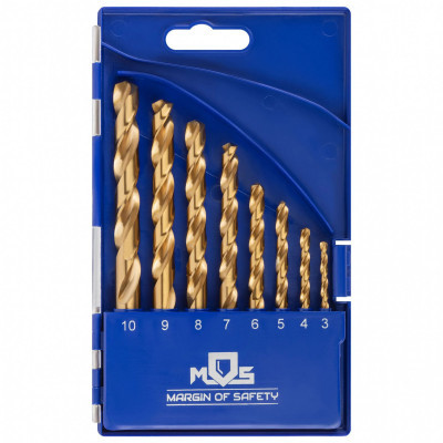 Набор сверел по металлу MOS с титан. покрыт. 8шт (3-4-5-6-7-8-9-10мм)