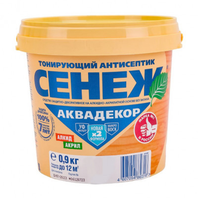 Тонирующий антисептик Сенеж Аквадекор 101 иней 0.9кг