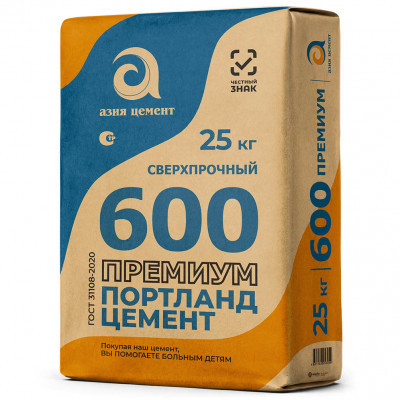 Цемент М-600 (52,5Н) Азия Цемент 25кг