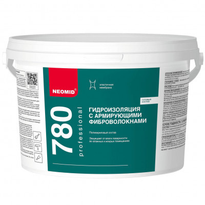 Гидроизоляция с армирующими фиброволокнами Неомид 3кг