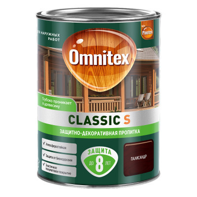 Защитно-декоративная пропитка Omnitex Classic S Палисандр 0,9л