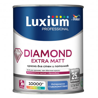 Краска Luxium Prof Diamond Extra Matt глубокоматовая BW 1л