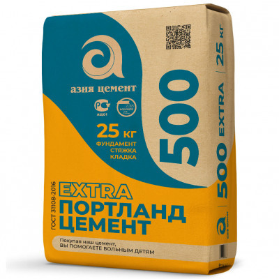 Цемент М-500 (II/А-П42,5Н) Азия Цемент 25кг