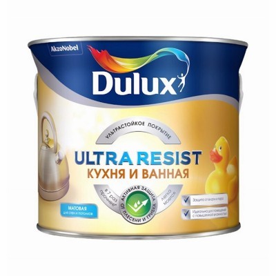 Краска Dulux ULTRA RESIST д/кухни и ванной BW 1л
