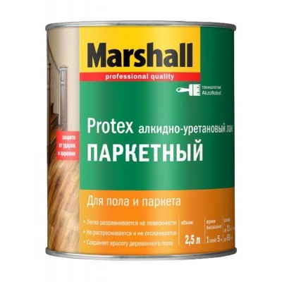 Лак паркетный "Marshall" PROTEX глянцевый 2,5л