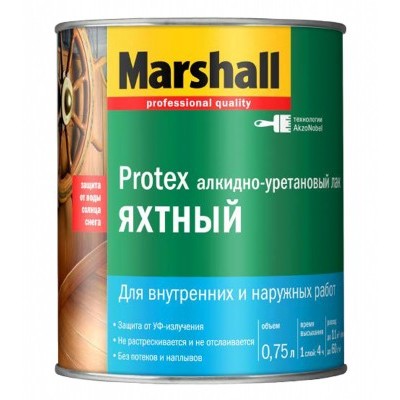 Лак яхтный "Marshall" PROTEX глянцевый 0,75л