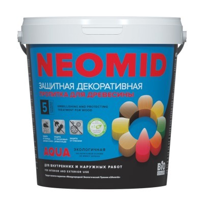 Деревозащитный состав Neomid Bio Color Aqua светлый дуб 0,9л