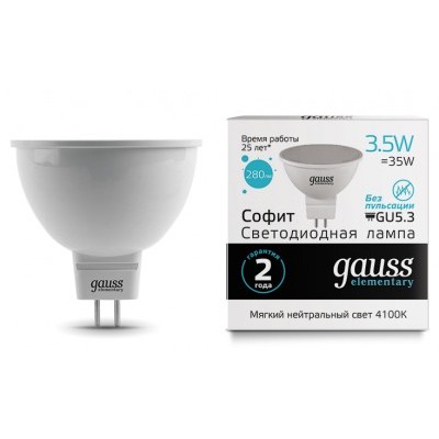 Лампа "Gauss" Elementary LED MR16 3,5W/GU5.3/4100K