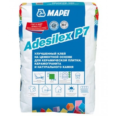 Клей для плитки и керамогранита (теплый пол) Mapei Adesilex P7 серый класса С2Т 25кг