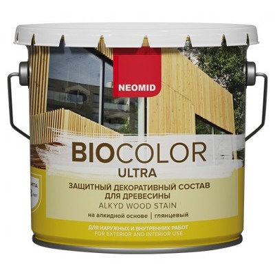 Деревозащитный состав Neomid Bio Color Ultra белый 2,7л