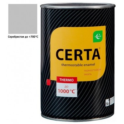 Эмаль термостойкая CERTA до 650 С серебристо-серая 0,8кг