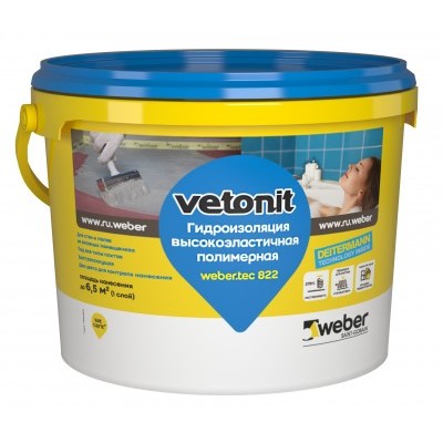 Гидроизоляционная полимерная мастика Vetonit weber tec 822 серый 4кг