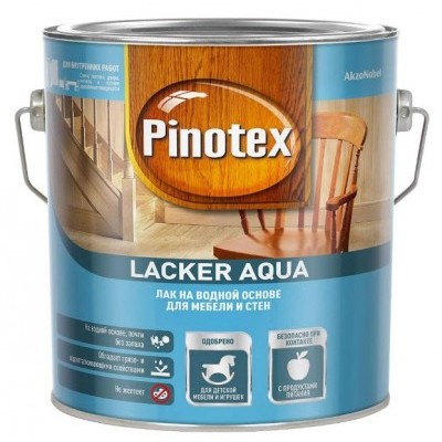 Лак для мебели и стен Пинотекс Lacker Aqua матовый 2,7л