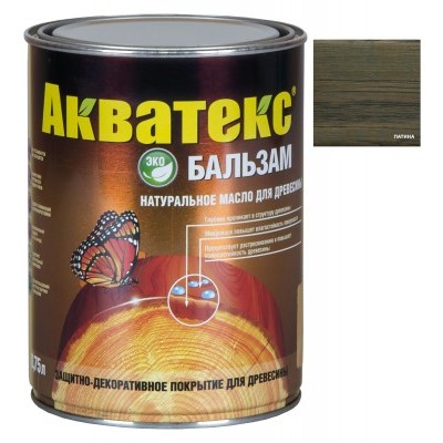 Натуральное масло для древесины Акватекс Бальзам патина 0,75л