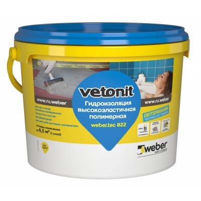 Гидроизоляционная полимерная мастика Vetonit weber tec 822 серый 8кг