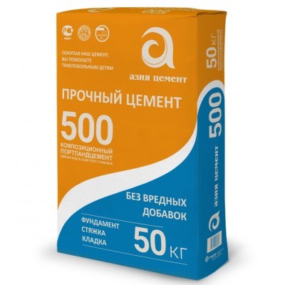 Цемент Азия Цемент М-500 II/А-П42,5Н 50кг (самовывоз)