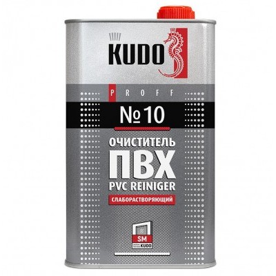 Очиститель ПВХ пластика №10 слаборастворяющий KUDO 1л (уценка)