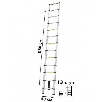 Лестница телескопическая Техпром 3.8 метра