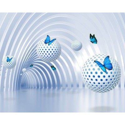 Фотообои 3D ABS-027 300*270 песок Футуристический тоннель с бабочками