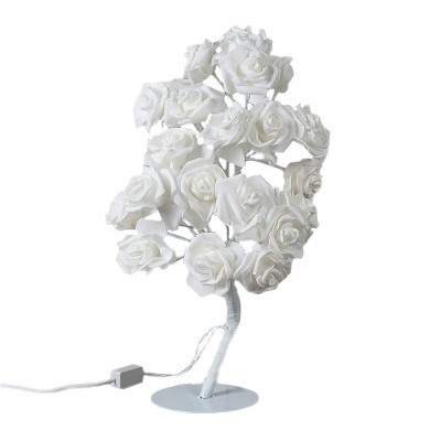 Светодиодный куст 0,45м Розы белые 24 LED 220V