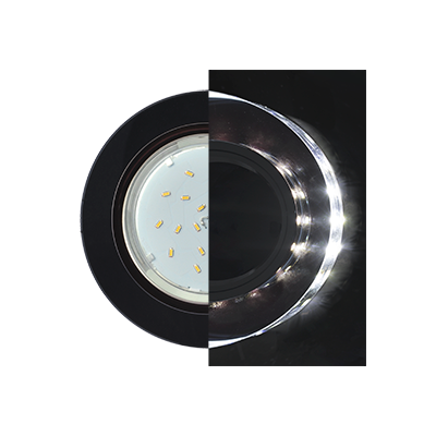 Светильник Ecola GX53 Н4 LD5310 38*126, черный хром/черный с подсветкой