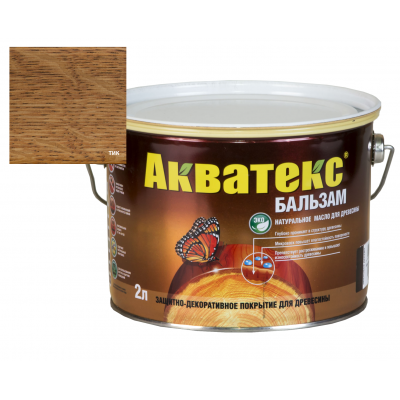 Натуральное масло д/древесины "Акватекс Бальзам" тик 2л