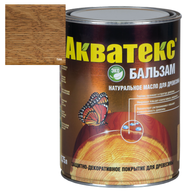 Натуральное масло д/древесины "Акватекс Бальзам" тик 0,75л
