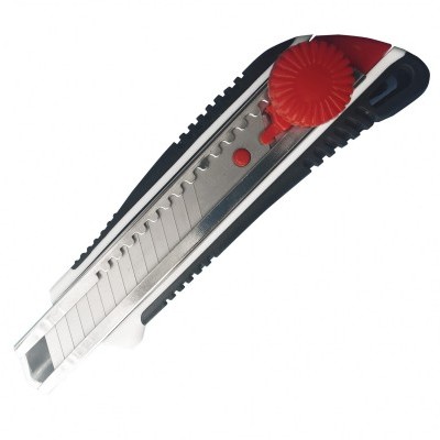 Нож Монтажник АБС пластик+резина, винтовой фиксатор 18мм